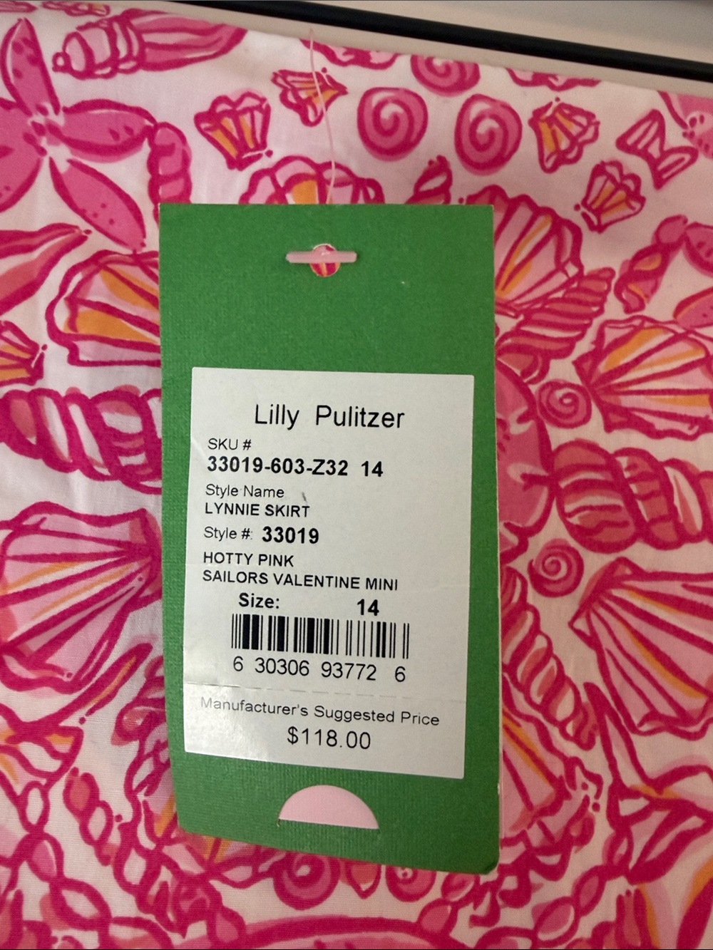 Lilly Pulitzer Pink & Yellow Shell-Print Scalloped Hem Skirt - Picture 2 of 7